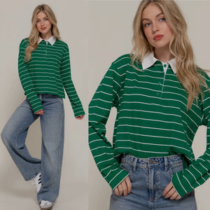 Hamptons Stripe Top - Green