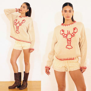 Lobster Embroidered Sweater - Ivory