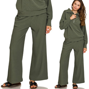 Orchard Wide Leg Pants - Dark Green