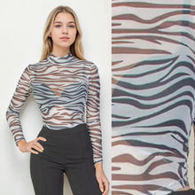 Zebra Sheer Crop Shirt
