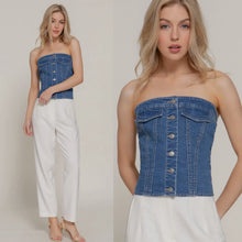 Drift Denim Tube Top - Stretch Back
