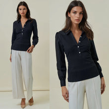 Dinner Party Long Sleeve Top - Black