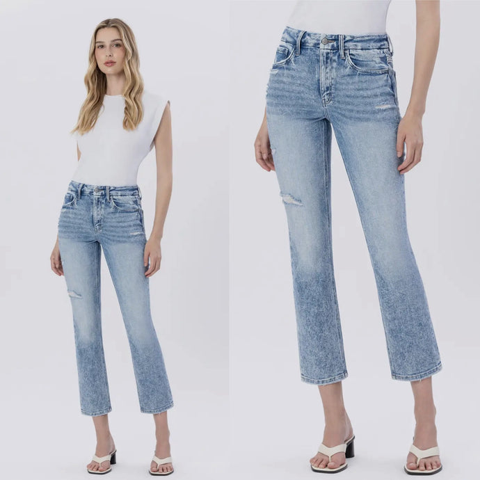 Flying Monkey Acid Wash Cropped Jeans