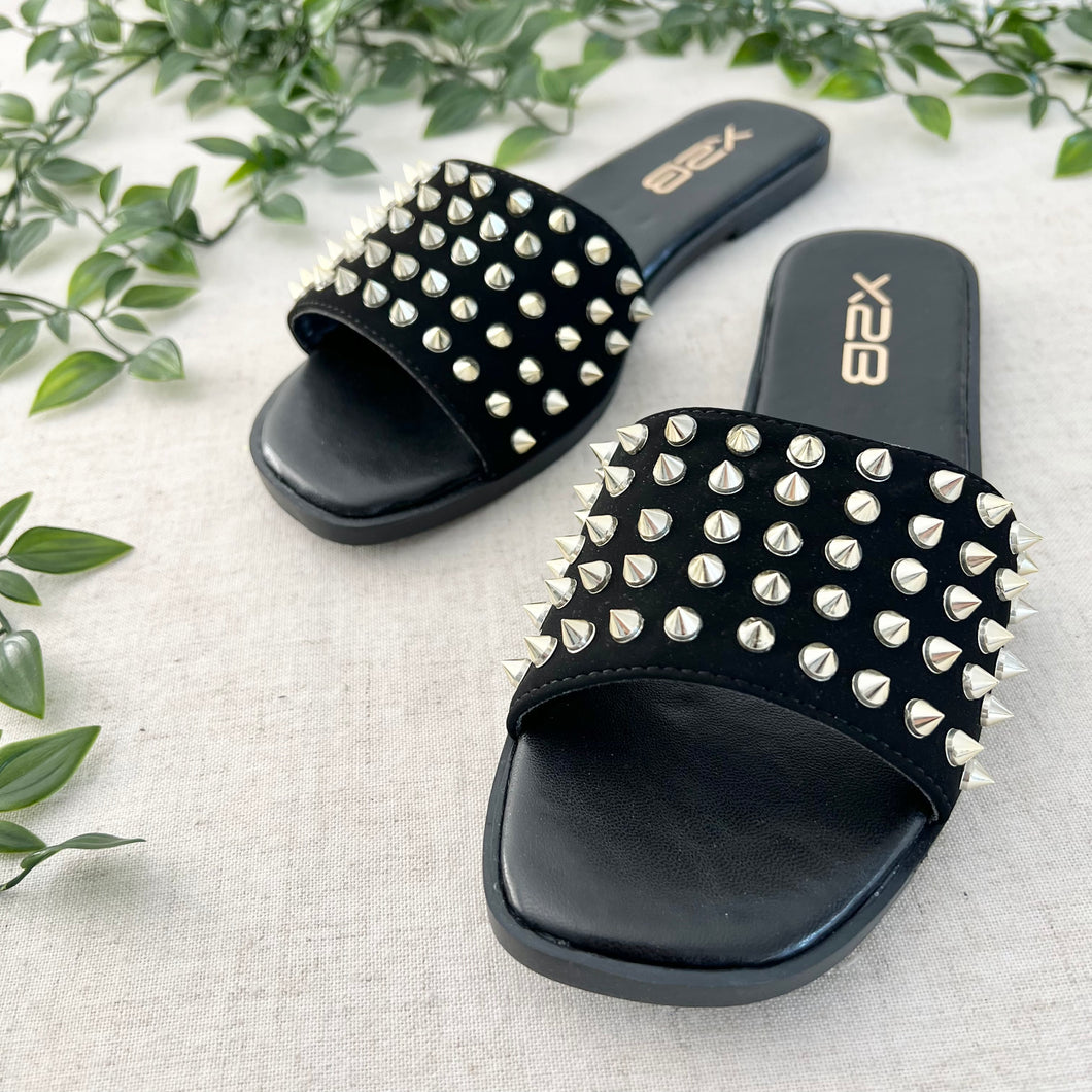 Nancy Spike Sandals- Black Size 6