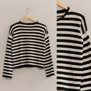 Winona Stripe Sweater - Black/White