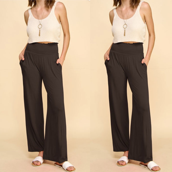 Vacay Straight Leg Pants - Chocolate