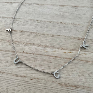 F*ck Necklace - White Gold Dipped