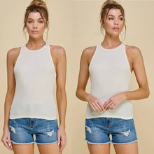 Julia Mini Thermal Racerback Tank Top - Ivory