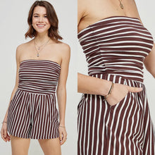 Bridge Romper - Brown/Ivory