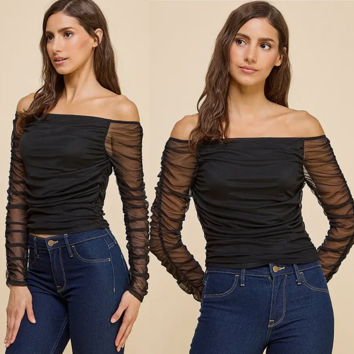 Manhattan Off the Shoulder Top - Black