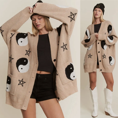 Yin Yang & Stars Cardigan