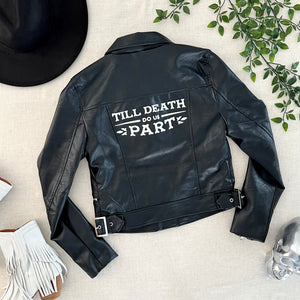 Til Death Do Us Part Vegan Moto Jacket - Black