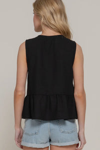 Somebody Bow Linen Top