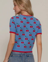 Cherry Bomb Sweater Top - Blue