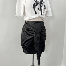 Pippa Tie Front Mini Skirt - Black