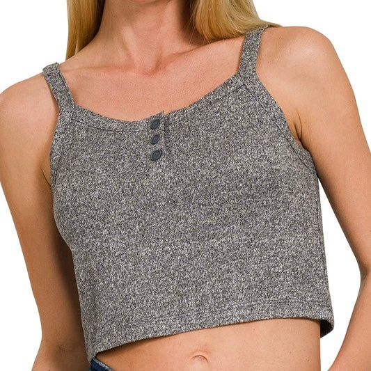 Travel Crop Tank - Static Black