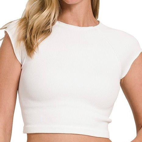 Demi Crop Tee - White