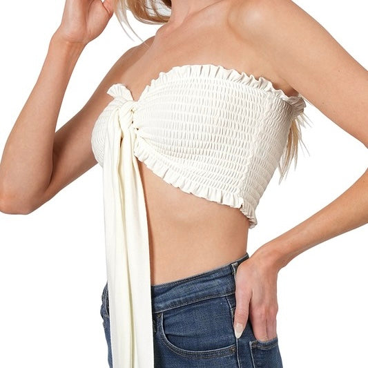 Front Tie Bando - Ivory