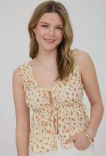 Beach Haven Floral Front Tie Top