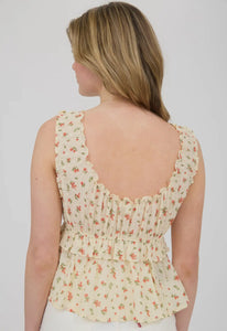 Beach Haven Floral Front Tie Top
