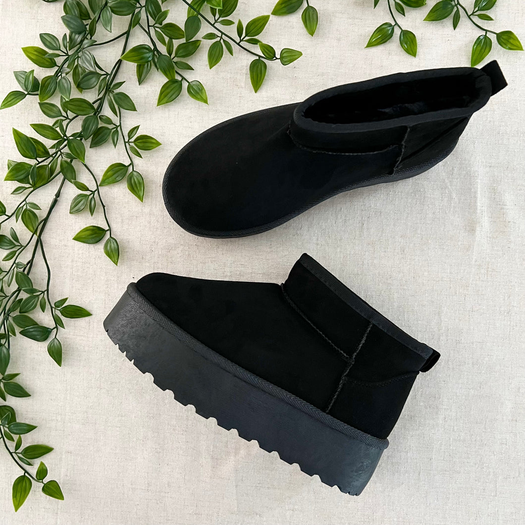 Ultra Mini Platform Boots - Black
