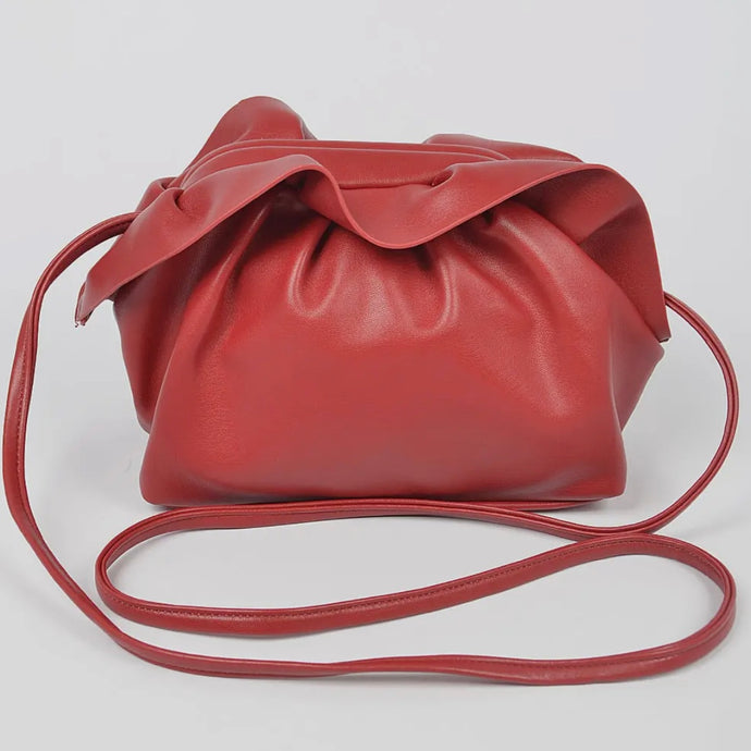 Ruffle Crossbody Bag - Red