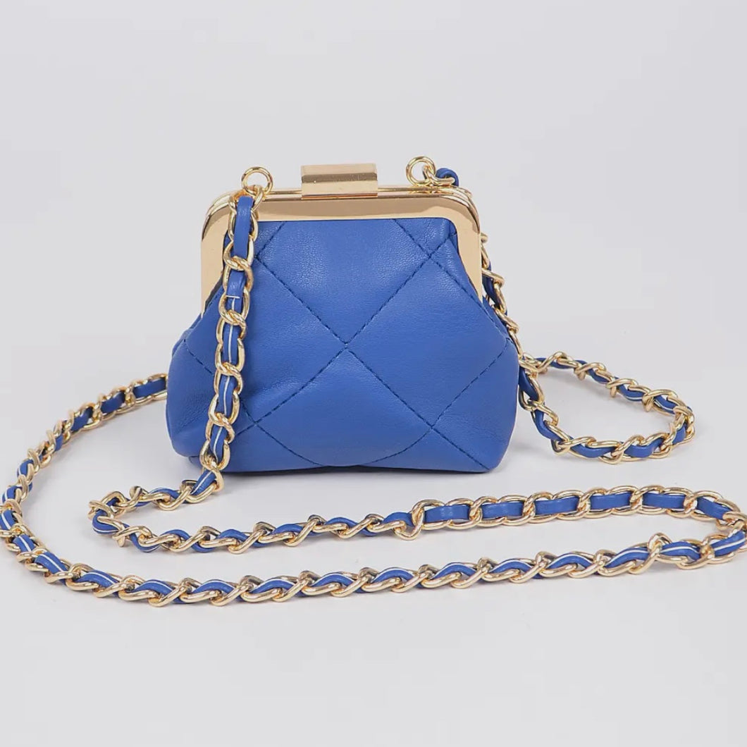Quilted Mini Crossbody Bag - Postmodern Blue