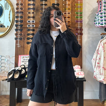 Gauze Button Down Shirt - Black