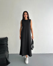 Maxi Shift Cotton Dress - Black