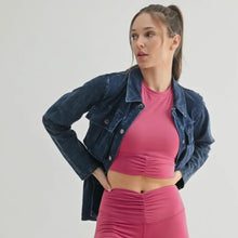 Soft Mineral Wash Cotton Shacket - Dark Denim