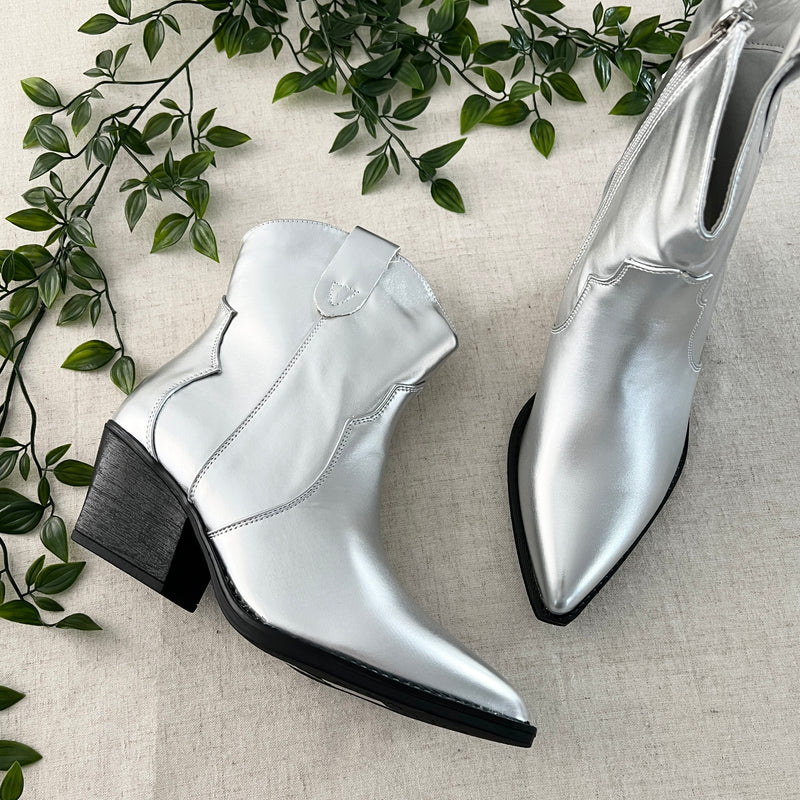 womens silver dress boots Oyedens Women's Sparkly Sequin Glitter Leather Chunky Low Heel Mid Calf Short Ankle Booties for Christmas Wedding Party Size 8 To walk with you all year round Corral Women's White Distressed Dress