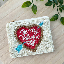 Be My Valentine Beaded Coin Purse - Ivory