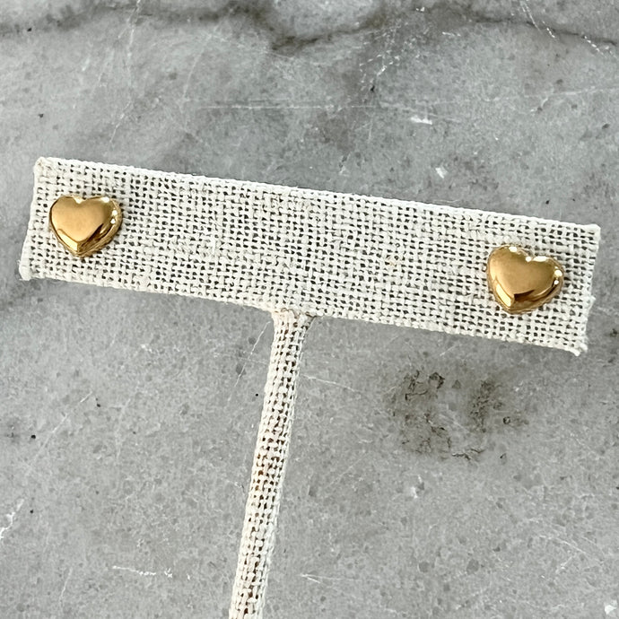 Heart Stud Earrings - Gold Dipped
