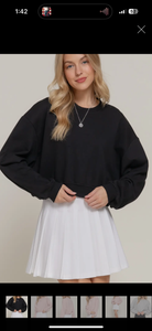 Sunset Balloon Sleeve Pullover - Black