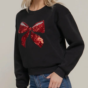 Wrap Me Up Bow Sweater - Black