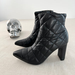 Coco Quilted Booties - Black