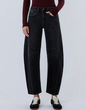 Flying Monkey High Waist Stretch Slim Barrel Denim - Black