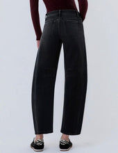 Flying Monkey High Waist Stretch Slim Barrel Denim - Black