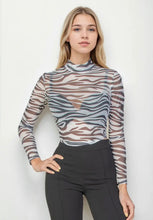 Zebra Sheer Crop Shirt
