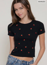 Cherries Seamless Tee - Black