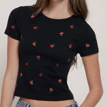 Cherries Seamless Tee - Black