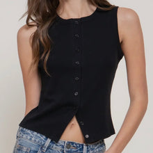 Ludlow Button Down Tank - Black