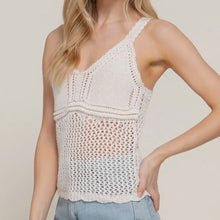 Woodstock Crochet Tank - Ivory