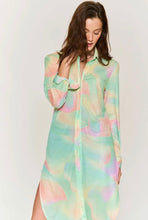 Miami Mesh Button Down Dress - Tie Dye