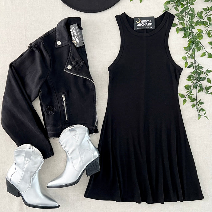 Lizzie Skater Dress - Black