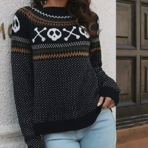 Skull & Crossbones Sweater - Black