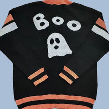 Boo Varsity Cardigan Sweater - Black