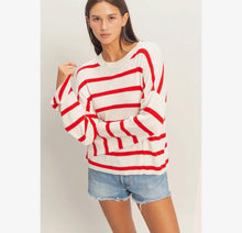 Newport Stripe Top - Red/Ivory