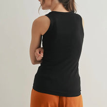 Essential Micro Ribbed Tank Top - Black