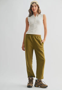 Essential Micro Ribbed Henley Top - Natural